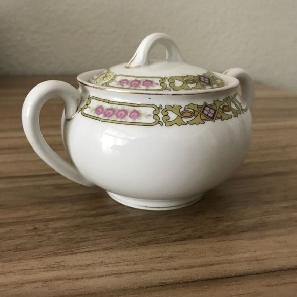 Vintage 1930’s Noritake Pattern 13680 Ceramic Sugar Bowl Made In Japan - Picture 2 of 6